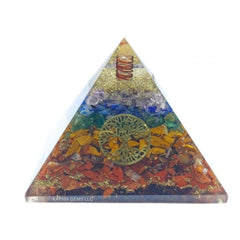 Karma Gems Seven Chakra Pyramid grey agate layer anchors balance at home or office