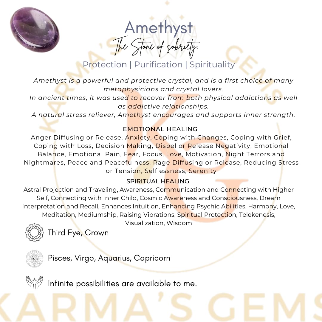 Gift-ready Karma Gems Amethyst worry stone for mindful moments