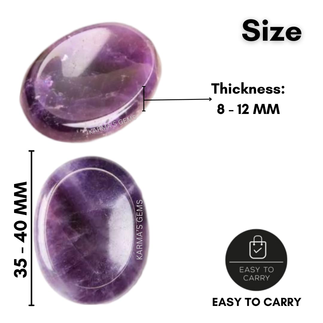 Texture detail of Karma Gems Amethyst worry stone supports tactile relaxation