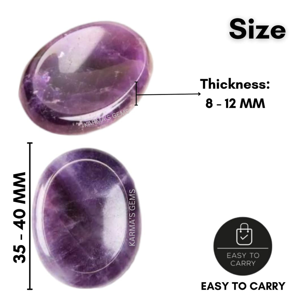 Texture detail of Karma Gems Amethyst worry stone supports tactile relaxation