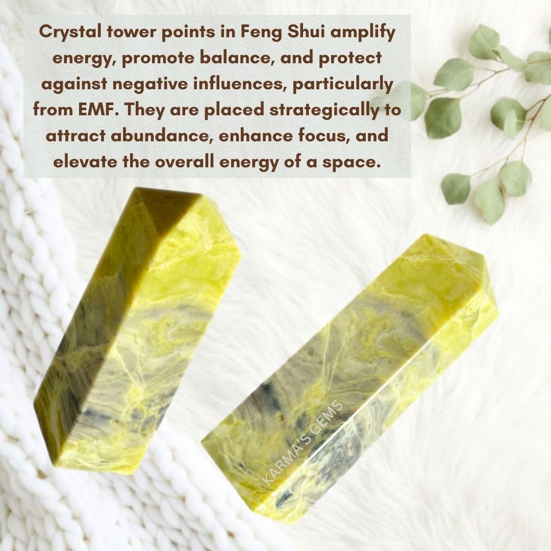 Karma Gems serpentine tower precise carving shows skilled craftsmanship.