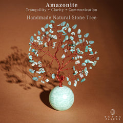 KARMAPLEDGE amazonite branches arranged on wire promote calming ambiance