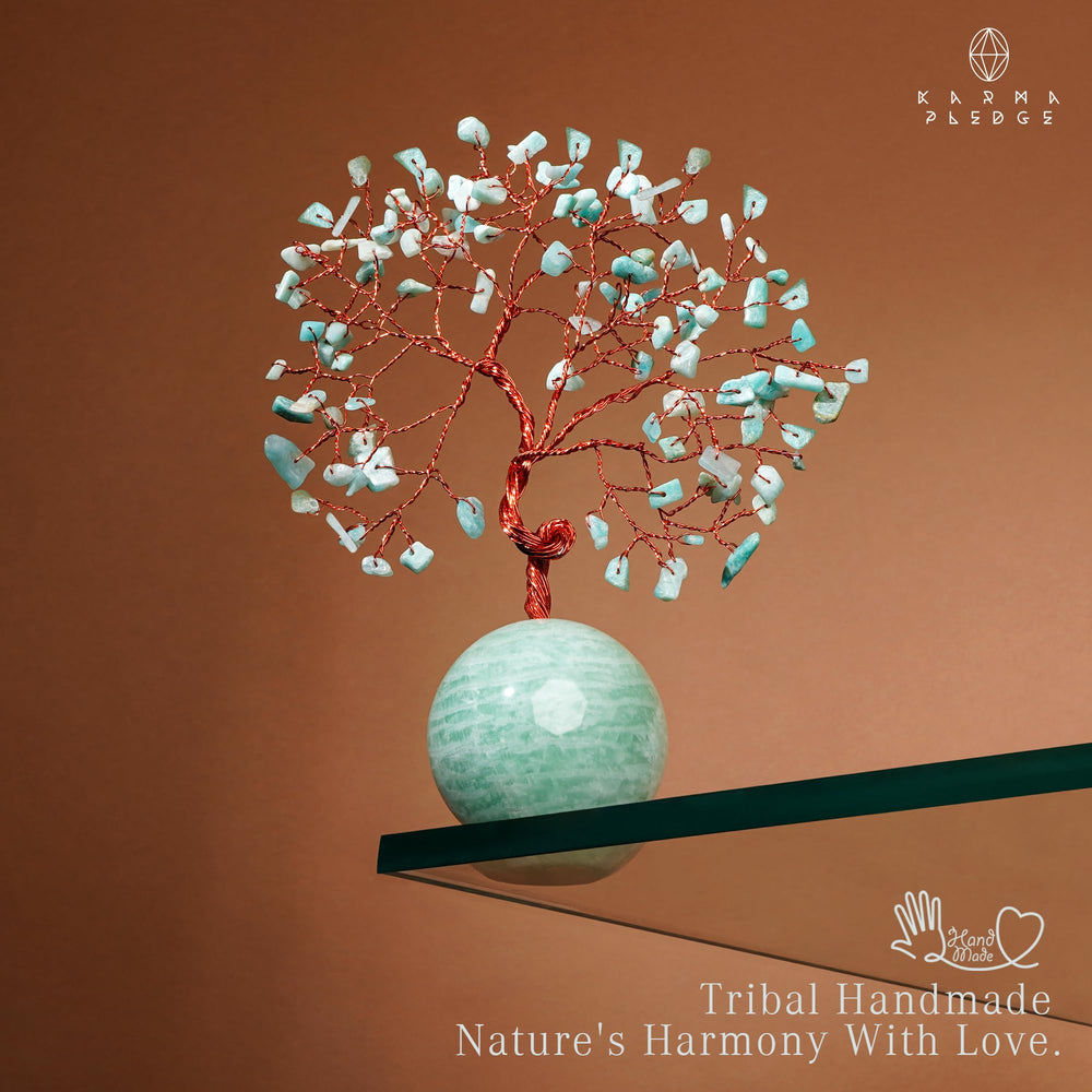KARMAPLEDGE amazonite detail highlights soothing color for peaceful aesthetics