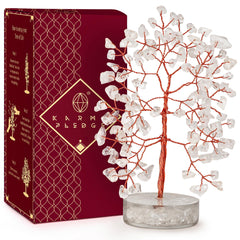 KARMAPLEDGE Crystal Tree base with clear quartz stones for balanced energy at home
