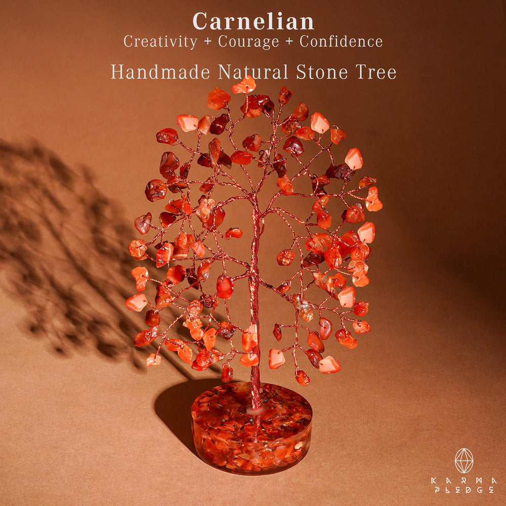 KARMAPLEDGE crystal tree bonsai feng-shui promotes harmony for home or office spaces.