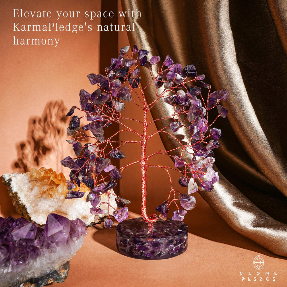 KARMAPLEDGE Crystal Tree branches shimmer with crystals for visual serenity.