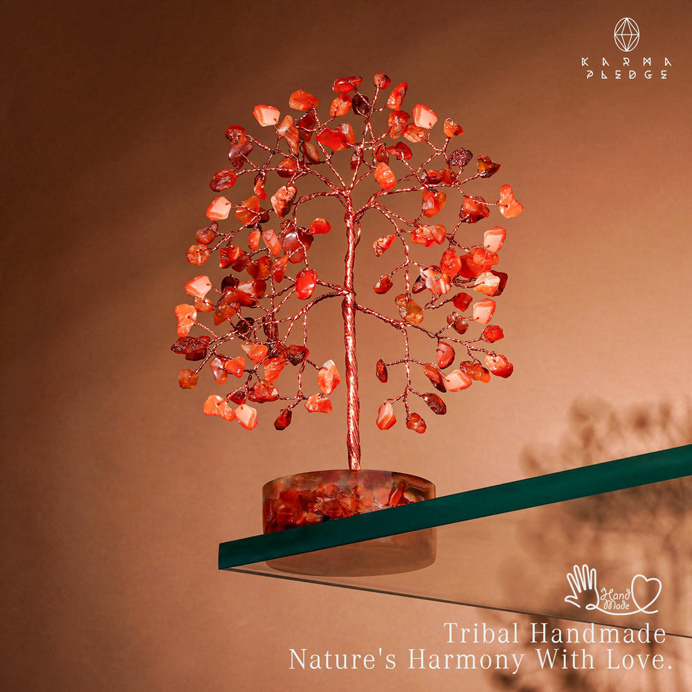 KARMAPLEDGE chakra healing stones on a crystal tree offer visual focus and balance.