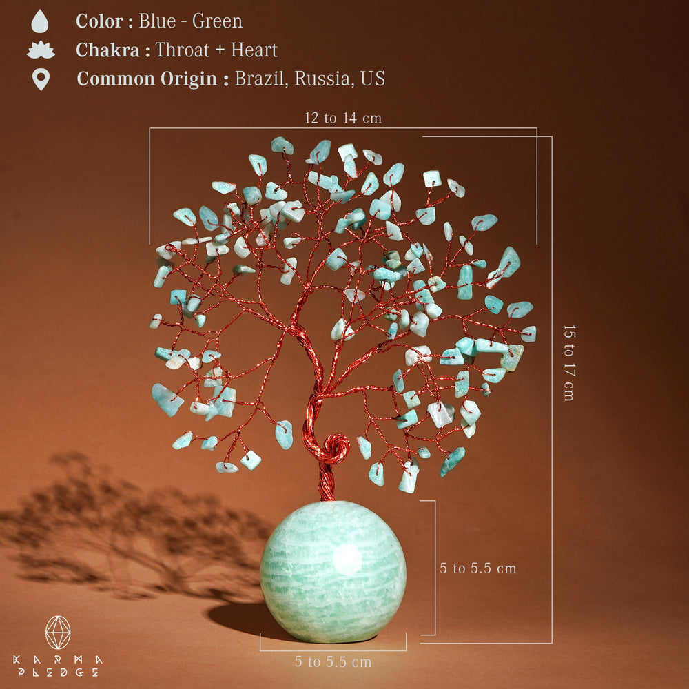 KARMAPLEDGE crystal tree on office desk supports focus and well-being