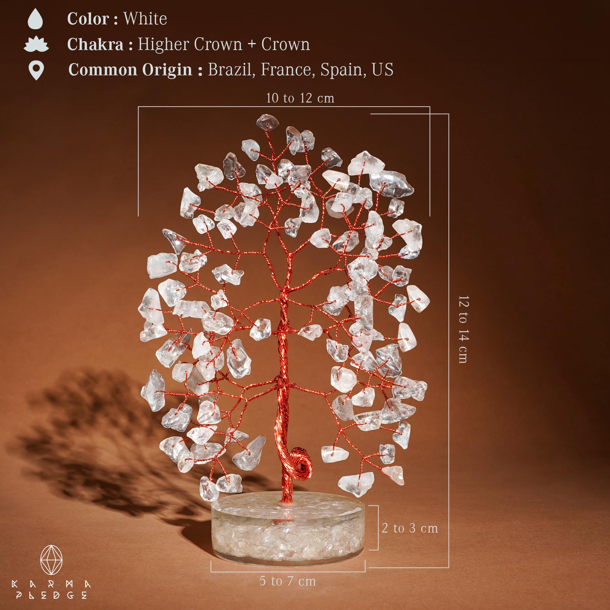KARMAPLEDGE Crystal Tree on a desk display enhancing focus and serenity