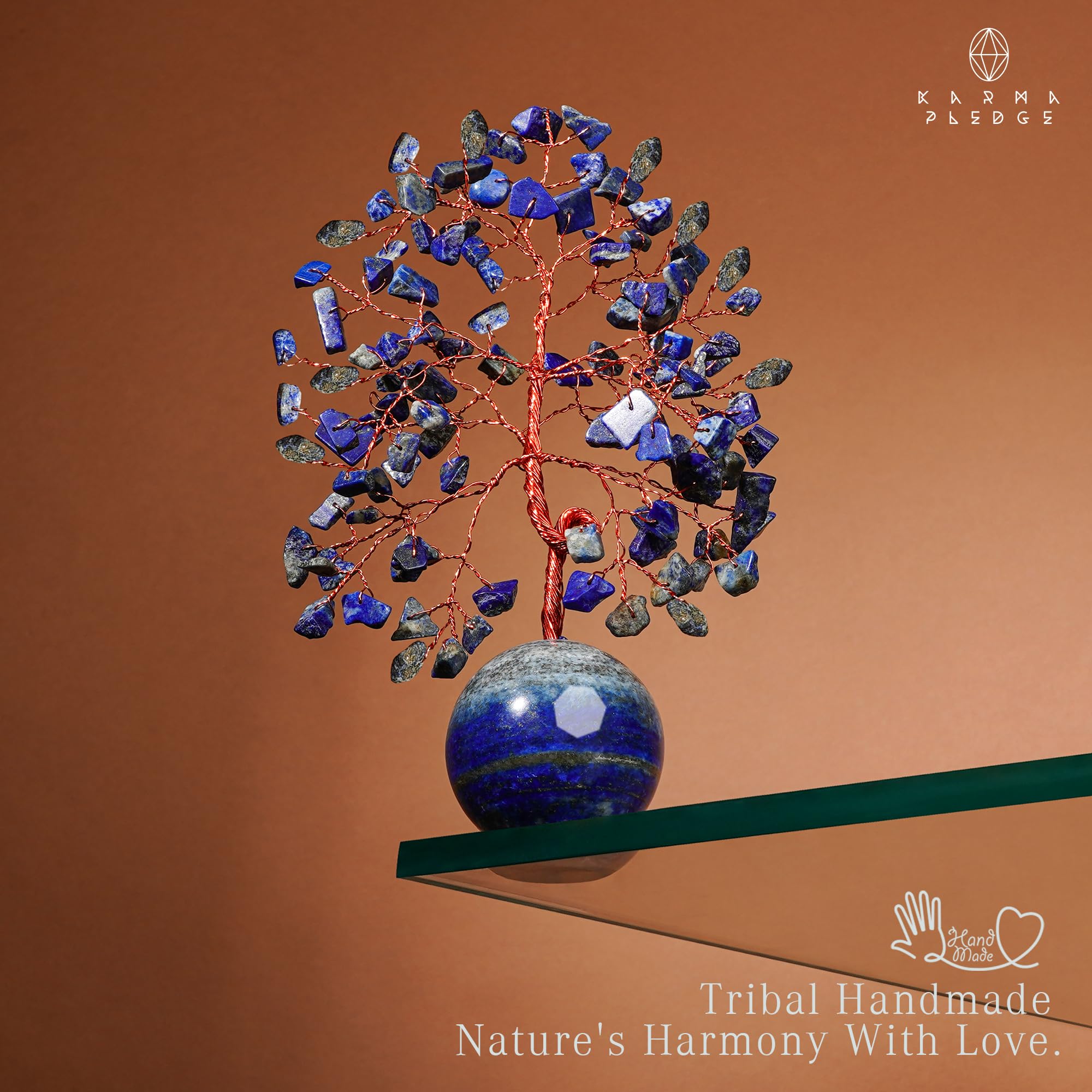 KARMAPLEDGE Crystal Tree handmade in India showcasing craftsmanship