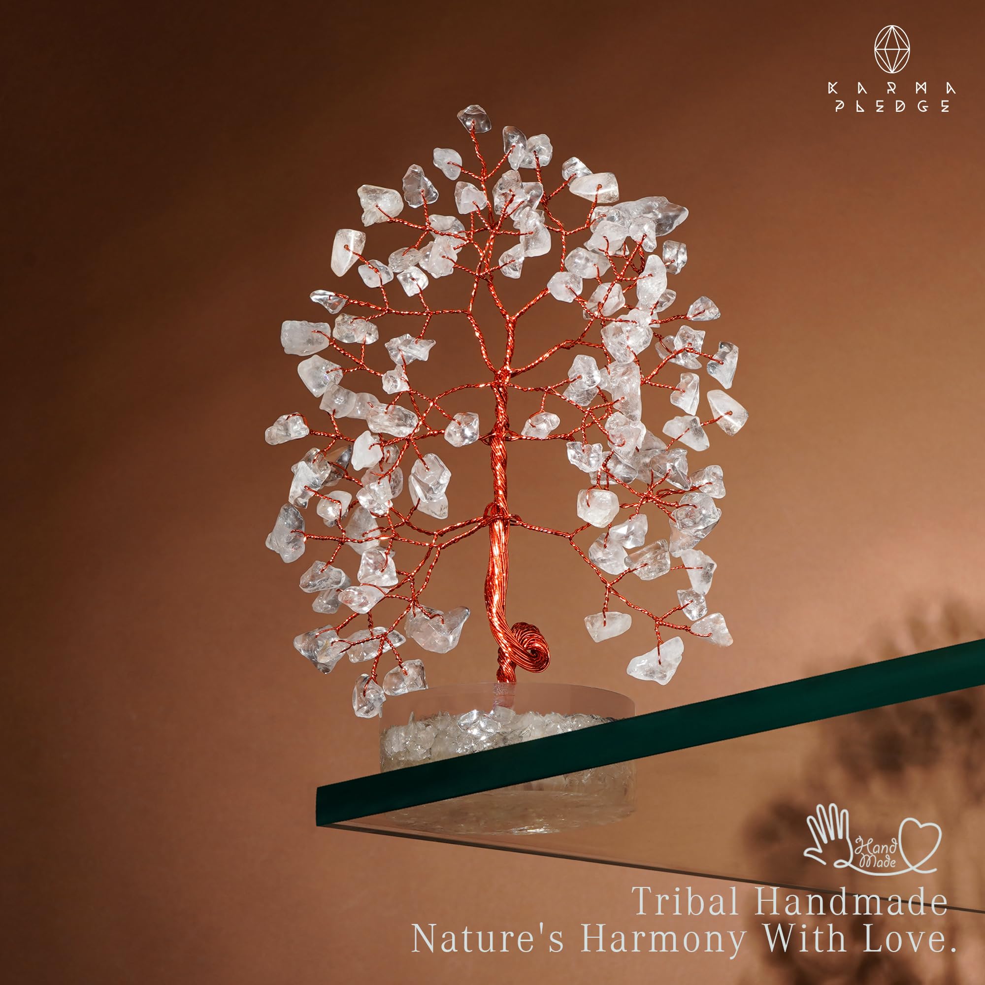 KARMAPLEDGE Crystal Tree handmade in India with unique color and texture