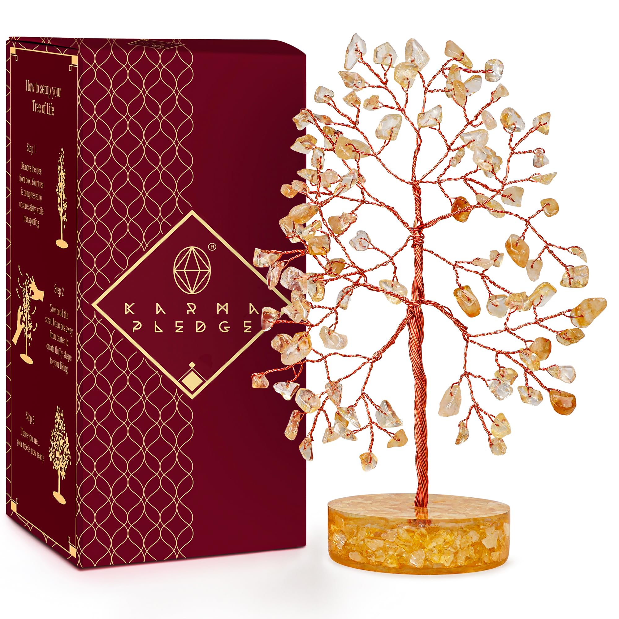 KARMAPLEDGE Crystal Tree home-decor display enhances calm and positive energy