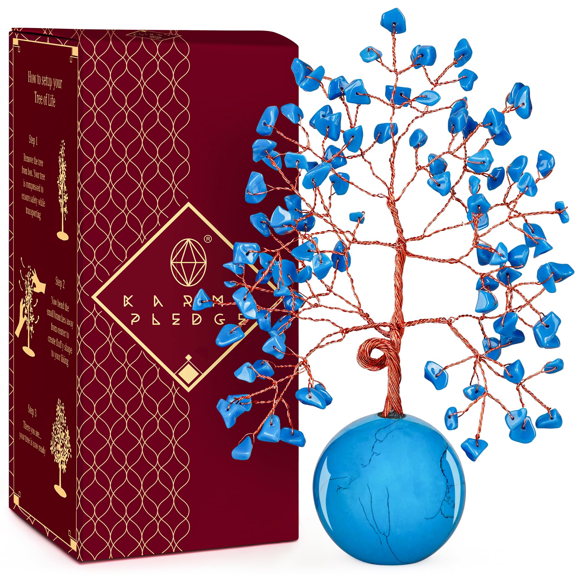KARMAPLEDGE Crystal Tree Life base displayed as serene tabletop centerpiece