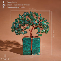 KARMAPLEDGE Crystal Tree Life green aventurine beads highlight balance on display