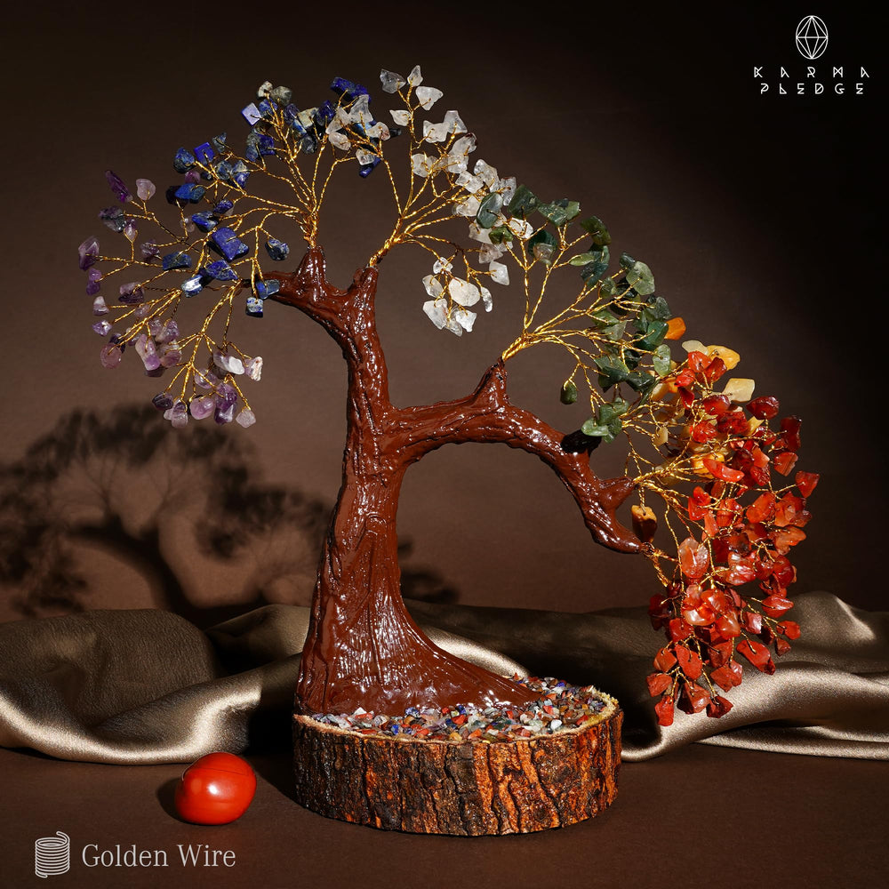 KARMAPLEDGE handcrafted bonsai crystal tree enhances focus and ambiance in your workspace