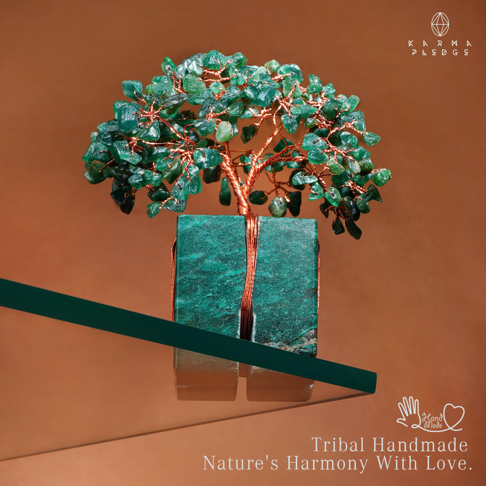 KARMAPLEDGE Crystal Tree Life handcrafted in India with natural crystals and slight variations