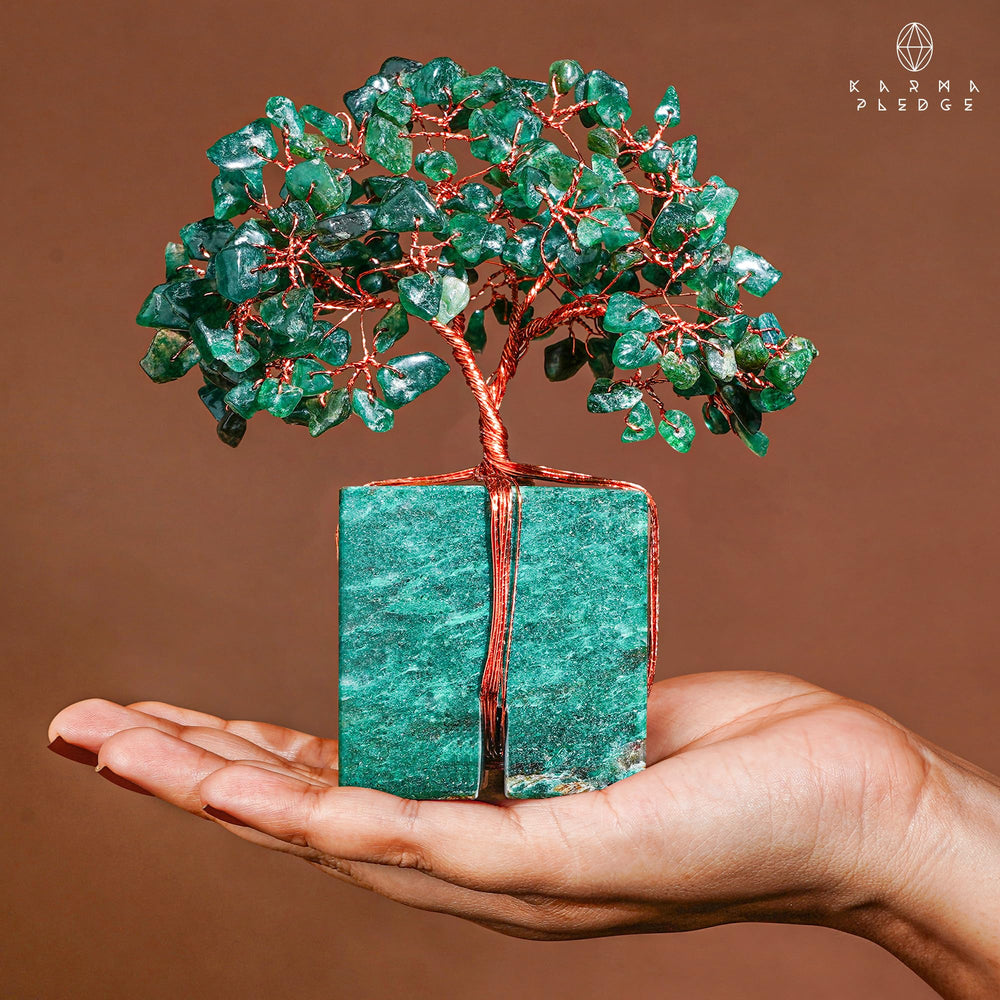 KARMAPLEDGE Crystal Tree Life measures 6 to 7 inches for versatile placement