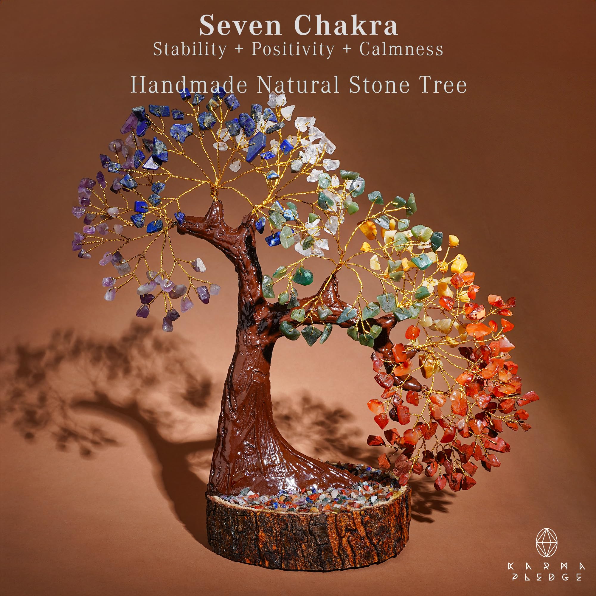 KARMAPLEDGE crystal tree makes a thoughtful spiritual gift for yoga lovers