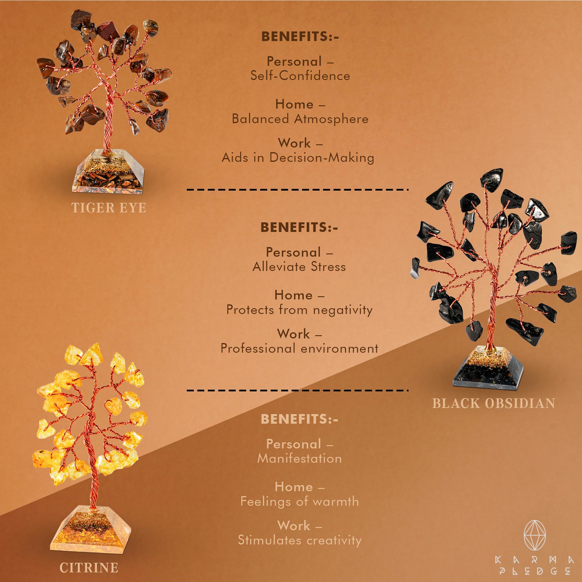 KARMAPLEDGE crystal tree of life throat chakra featuring lapis lazuli for clear communication