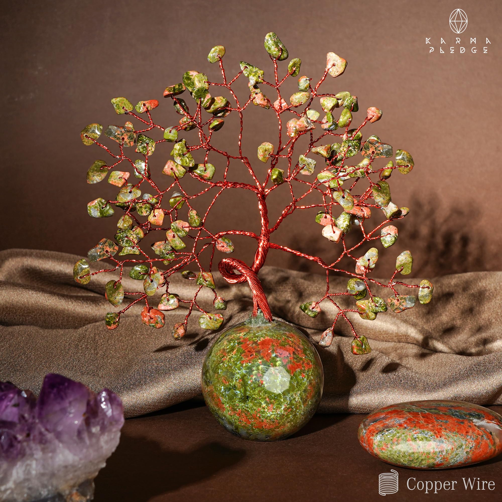KARMAPLEDGE crystal tree office desk display boosts focus and calm.
