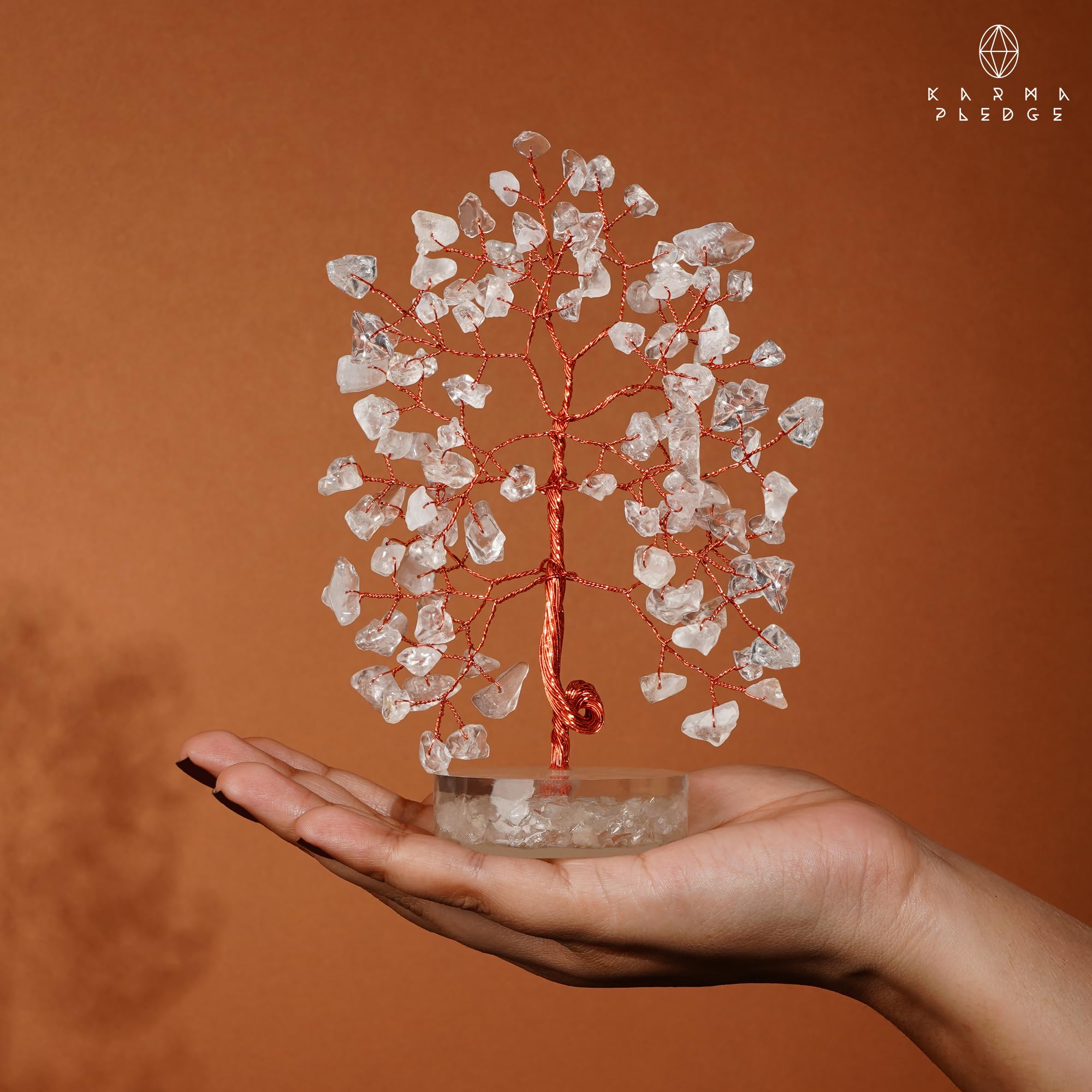 KARMAPLEDGE Crystal Tree height range 5.5 to 6.5 inches for shelves and desks