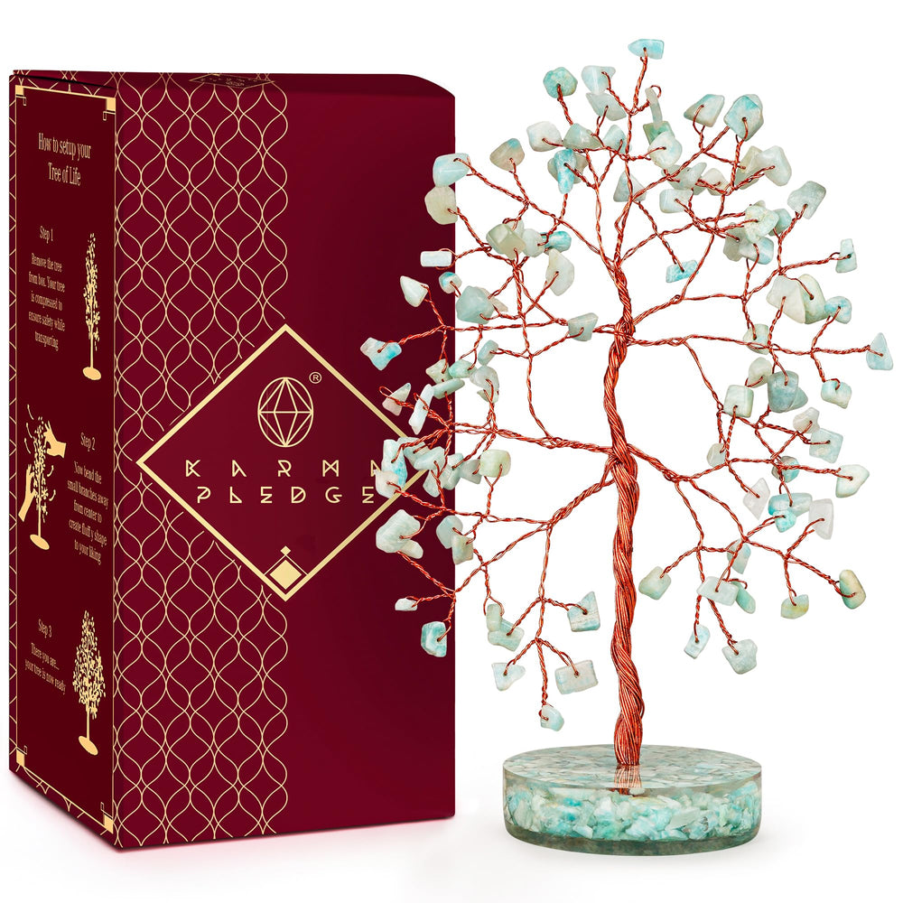 KARMAPLEDGE crystal tree tabletop decor promoting balanced energy and serene spaces