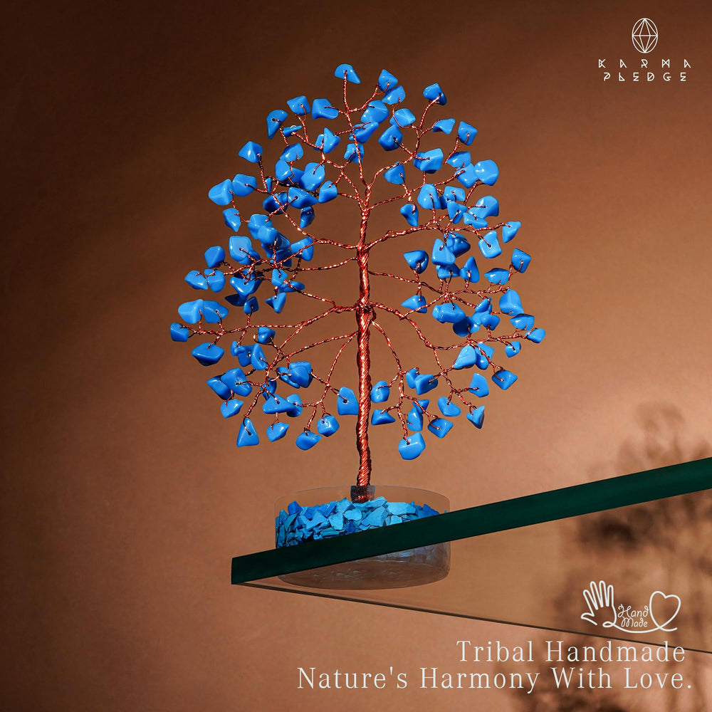 KARMAPLEDGE crystal tree designed for tabletop display, catching light and drawing attention.