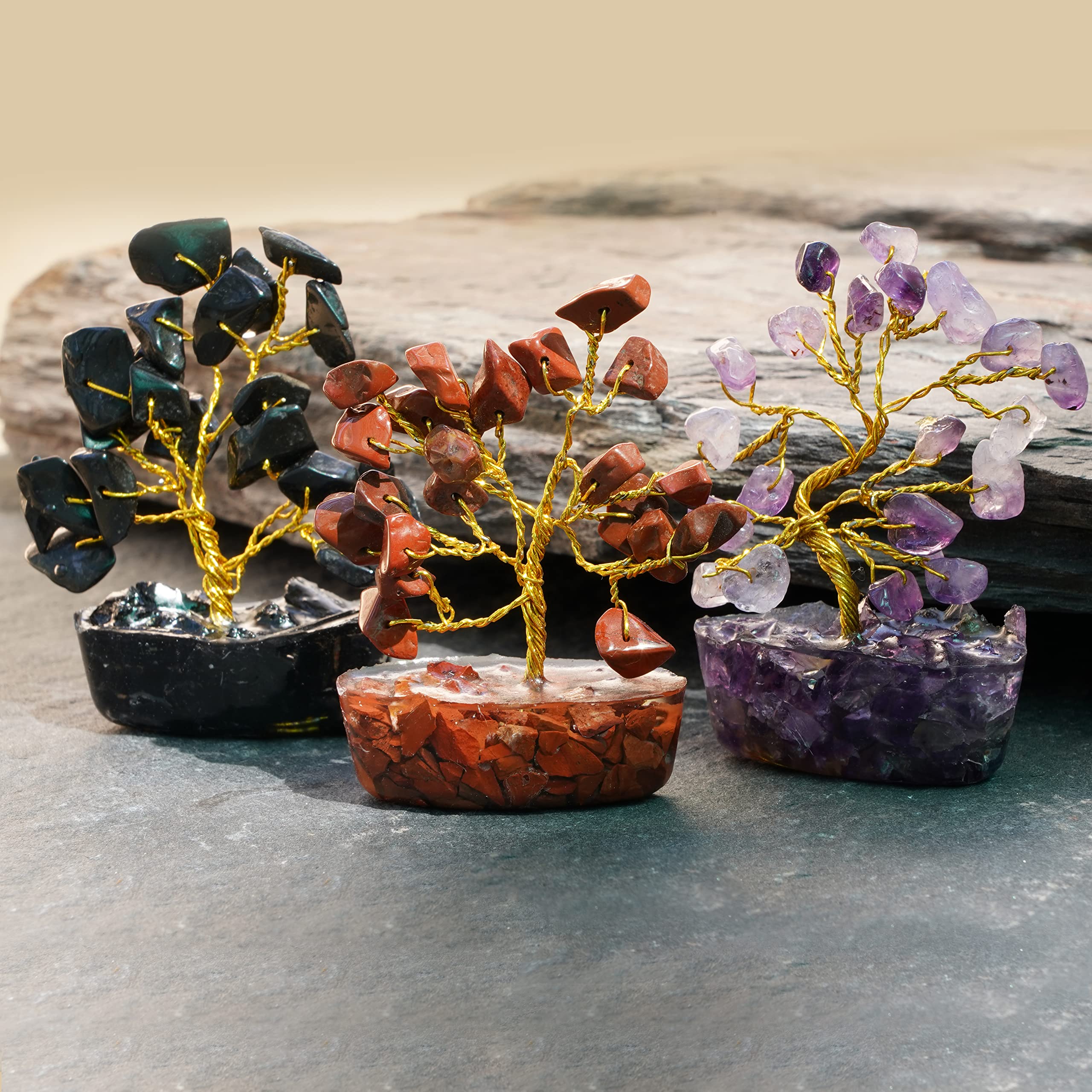 KARMAPLEDGE crystal tree variation color showcases natural crystal tones