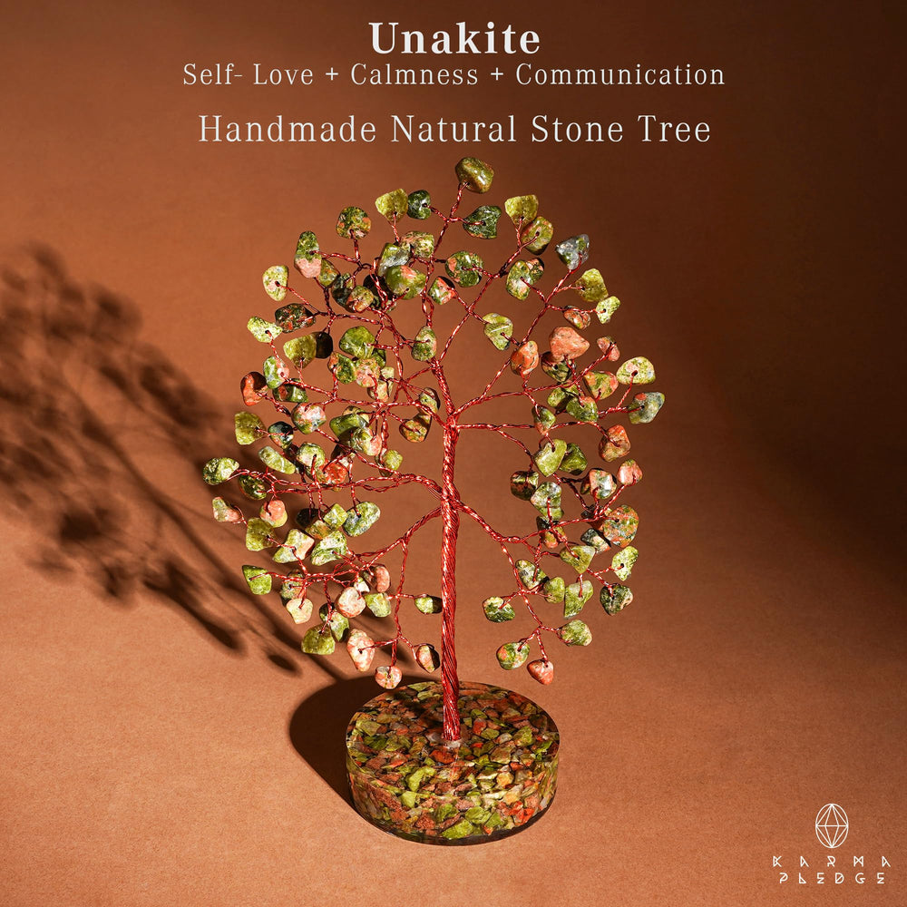 KARMAPLEDGE handmade Feng Shui crystal tree with wire branches for balanced spaces.