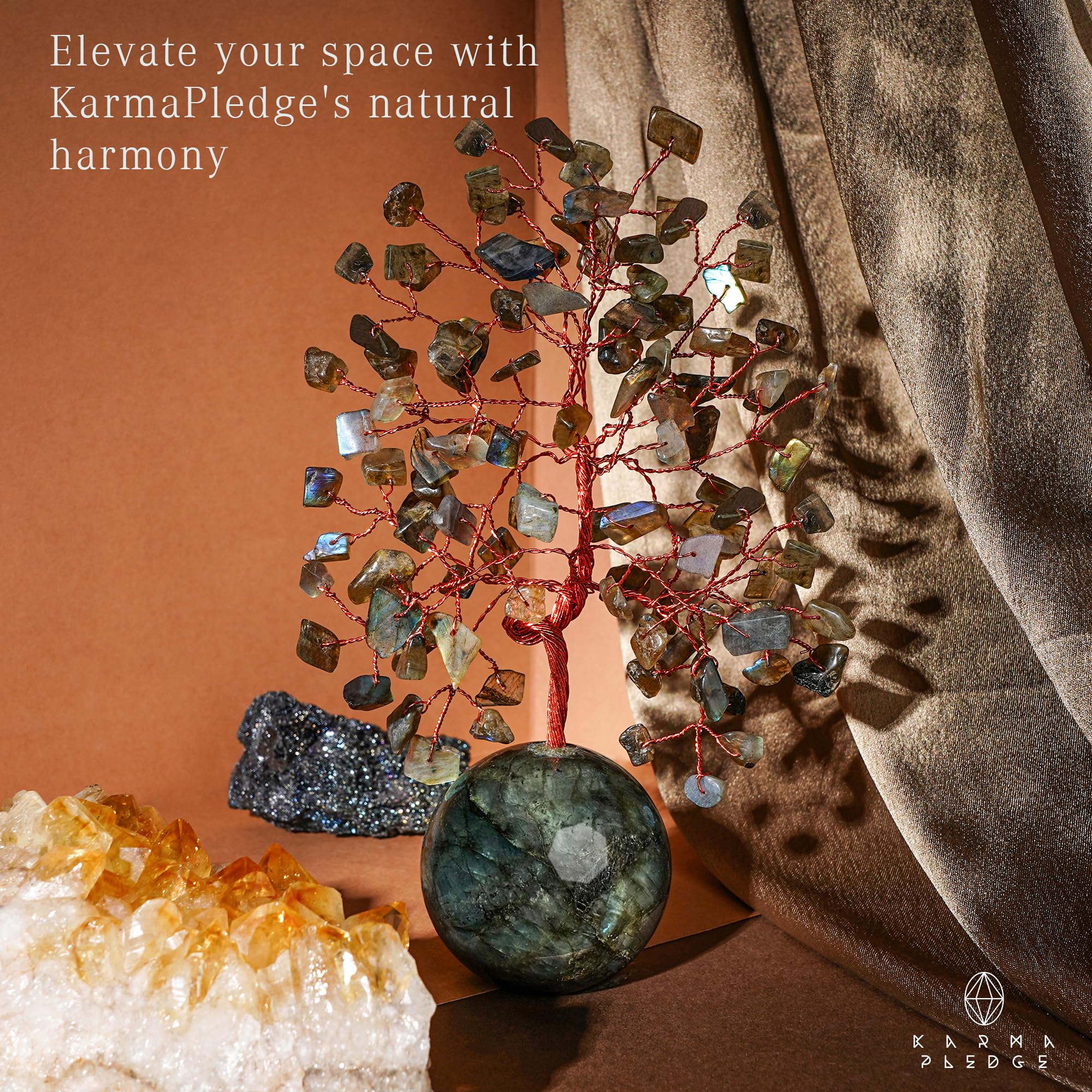 KARMAPLEDGE Labradorite chakra stones promote balance and focus in any space.