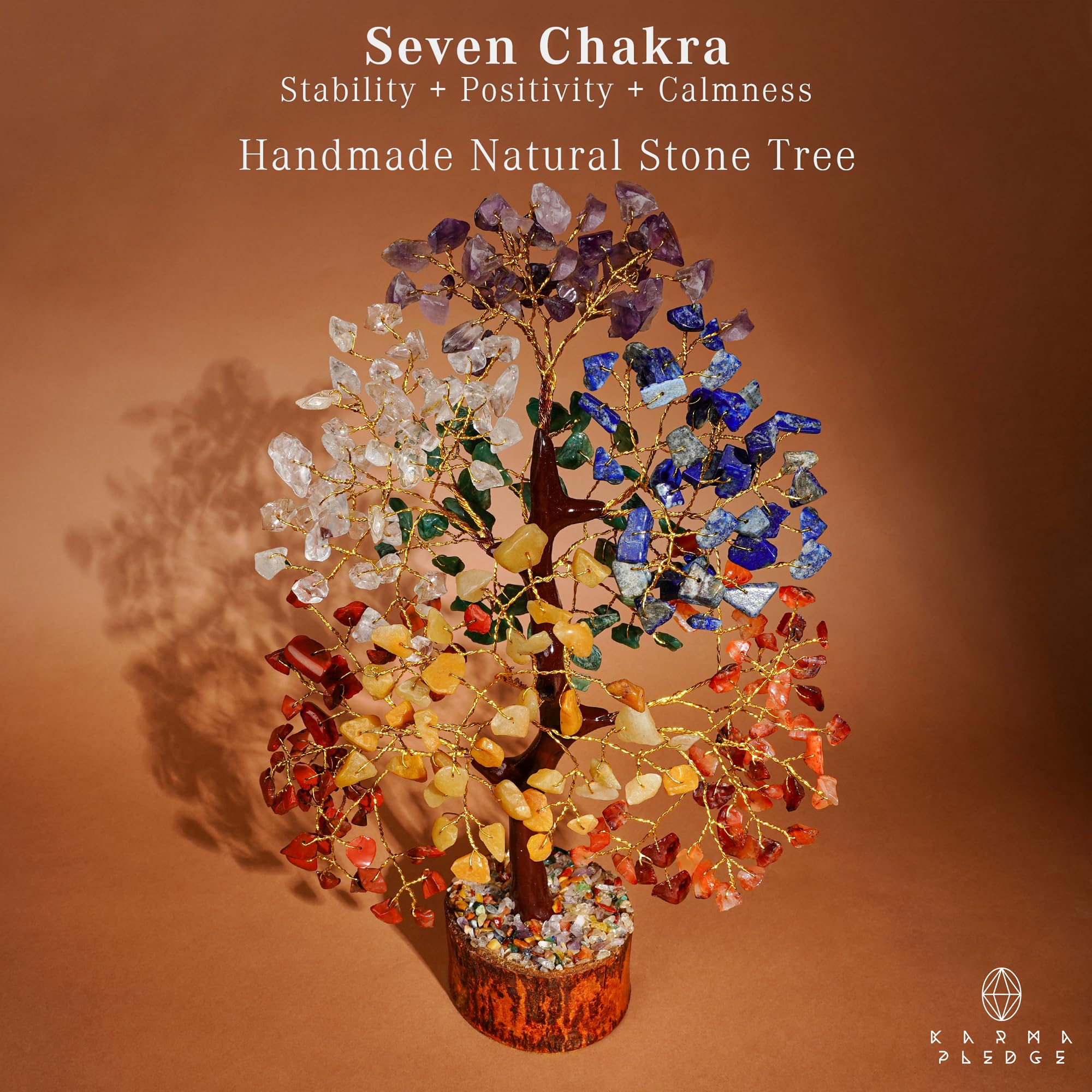 KARMAPLEDGE chakra tree copper wiring detail highlights handmade craftsmanship