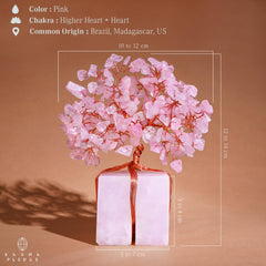 KARMAPLEDGE Rose Quartz Crystal Tree desk-display fits living room setting