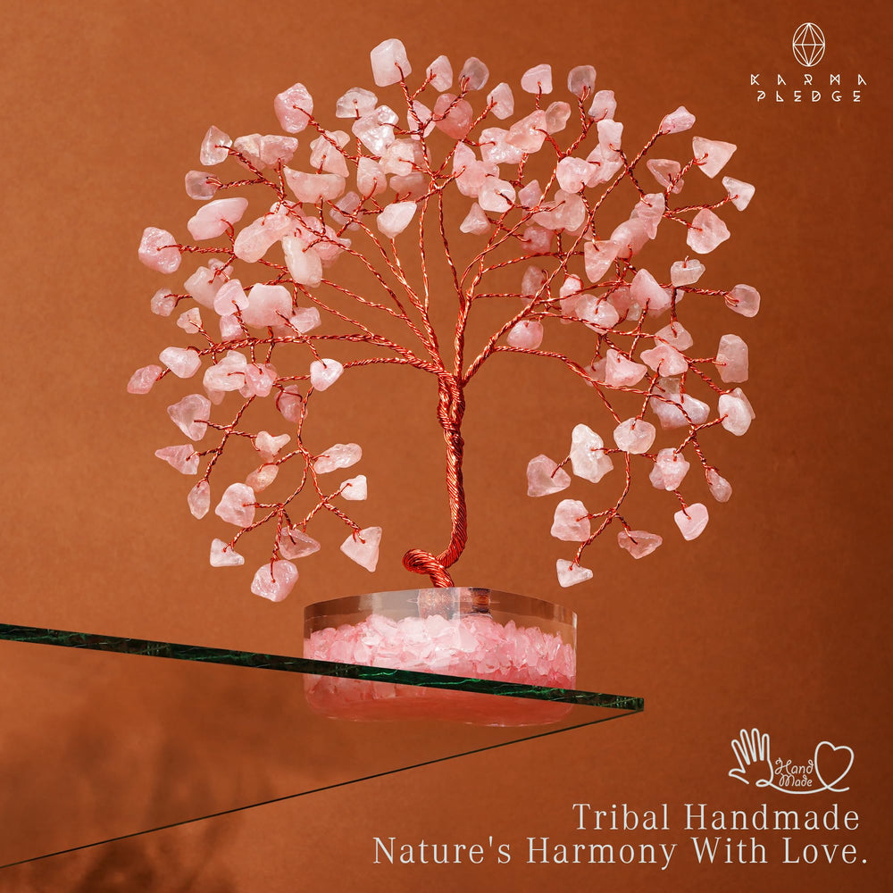 KARMAPLEDGE Rose Quartz Crystal Tree is a thoughtful gift option.
