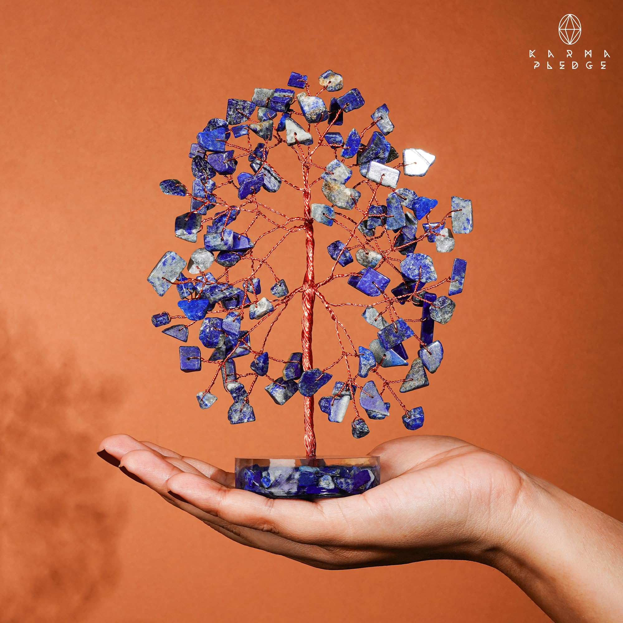 KARMAPLEDGE tree of life with lapis lazuli symbolizes protection and prosperity
