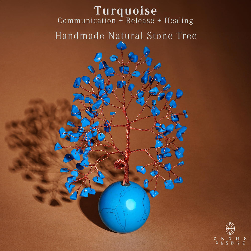 KARMAPLEDGE turquoise chakra stones highlight vibrant color for desk use