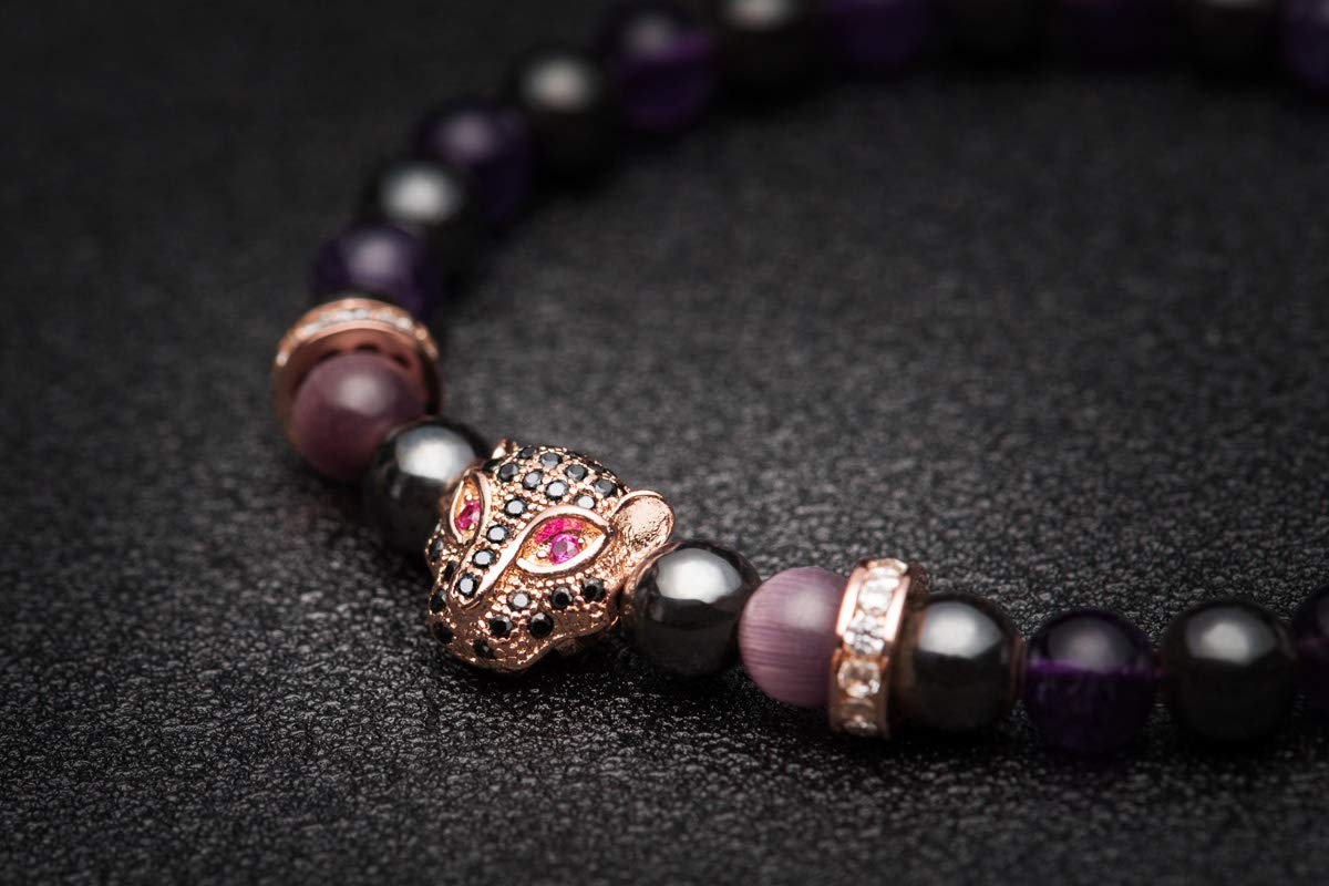 Karseer Rose Purple Cat-Eye Beads add subtle sparkle.