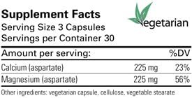 Karuna Cal/Mag Aspartate 1:1 capsules ready for meals and balance support bone health.