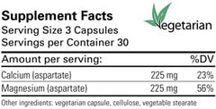 Karuna Cal/Mag Aspartate 1:1 capsules ready for meals and balance support bone health.