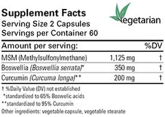 Karuna MSM Plus capsules close-up showing vegetarian capsules for joint comfort.