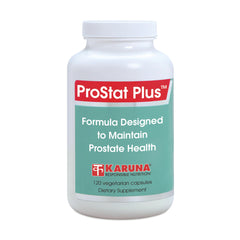 Karuna Prostate Plus bottle label featuring herbal blend for daily male wellness