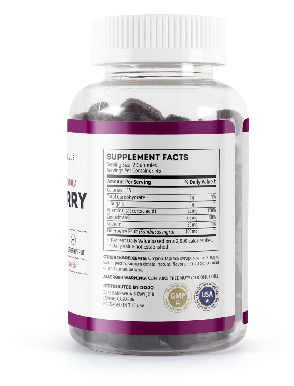 Kate Naturals Elderberry Gummies close-up texture, soft and chewy for comfortable chewing.
