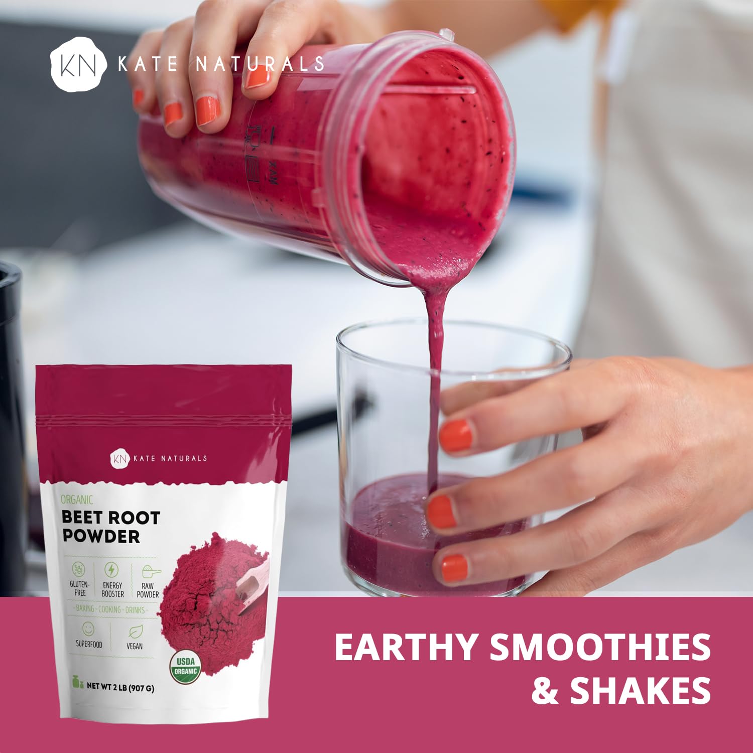 Kate Naturals beet root powder used in baking for natural red color.