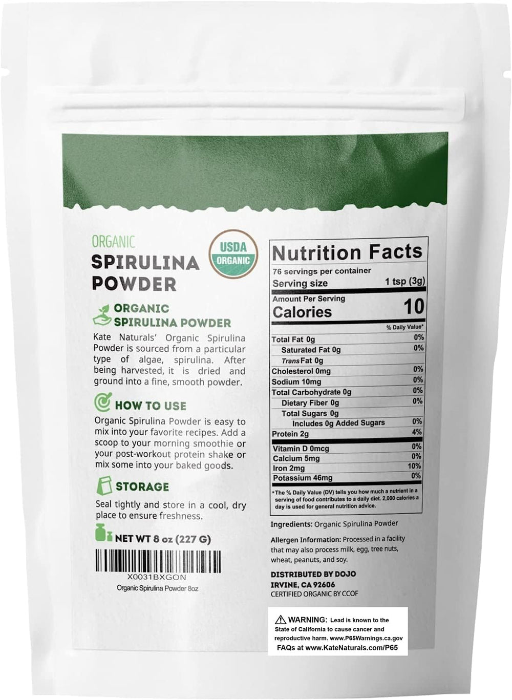 Pouring spirulina powder into salad dressing for color and nutrition