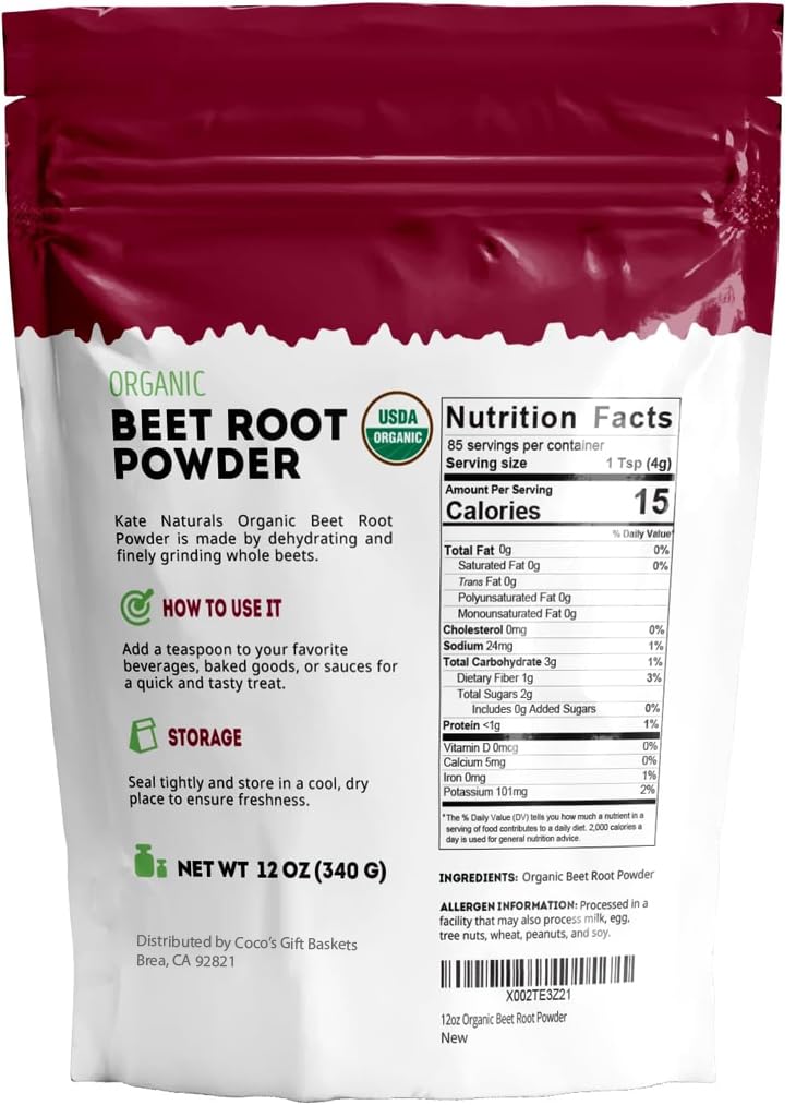 Kate Naturals vegan beet powder natural coloring—use as a plant-based dye for recipes