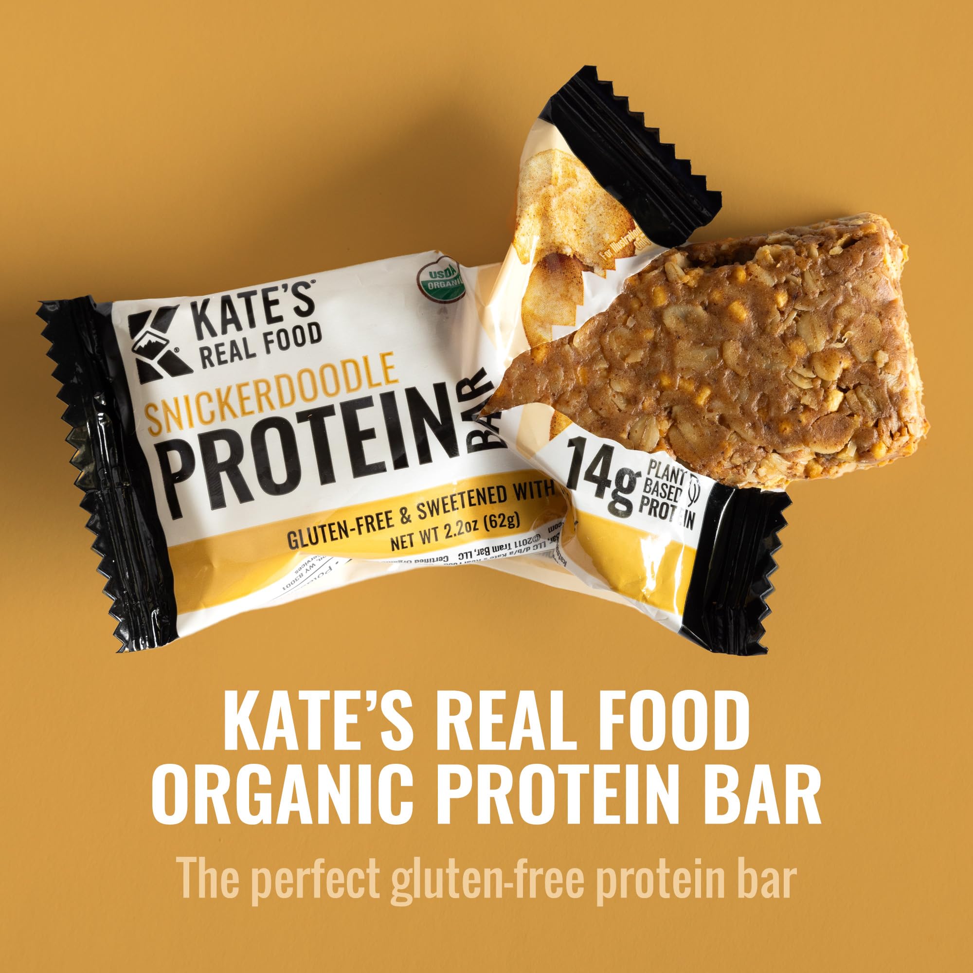 Kate's Snickerdoodle bar on-the-go in a backpack demonstrates easy travel snacking.