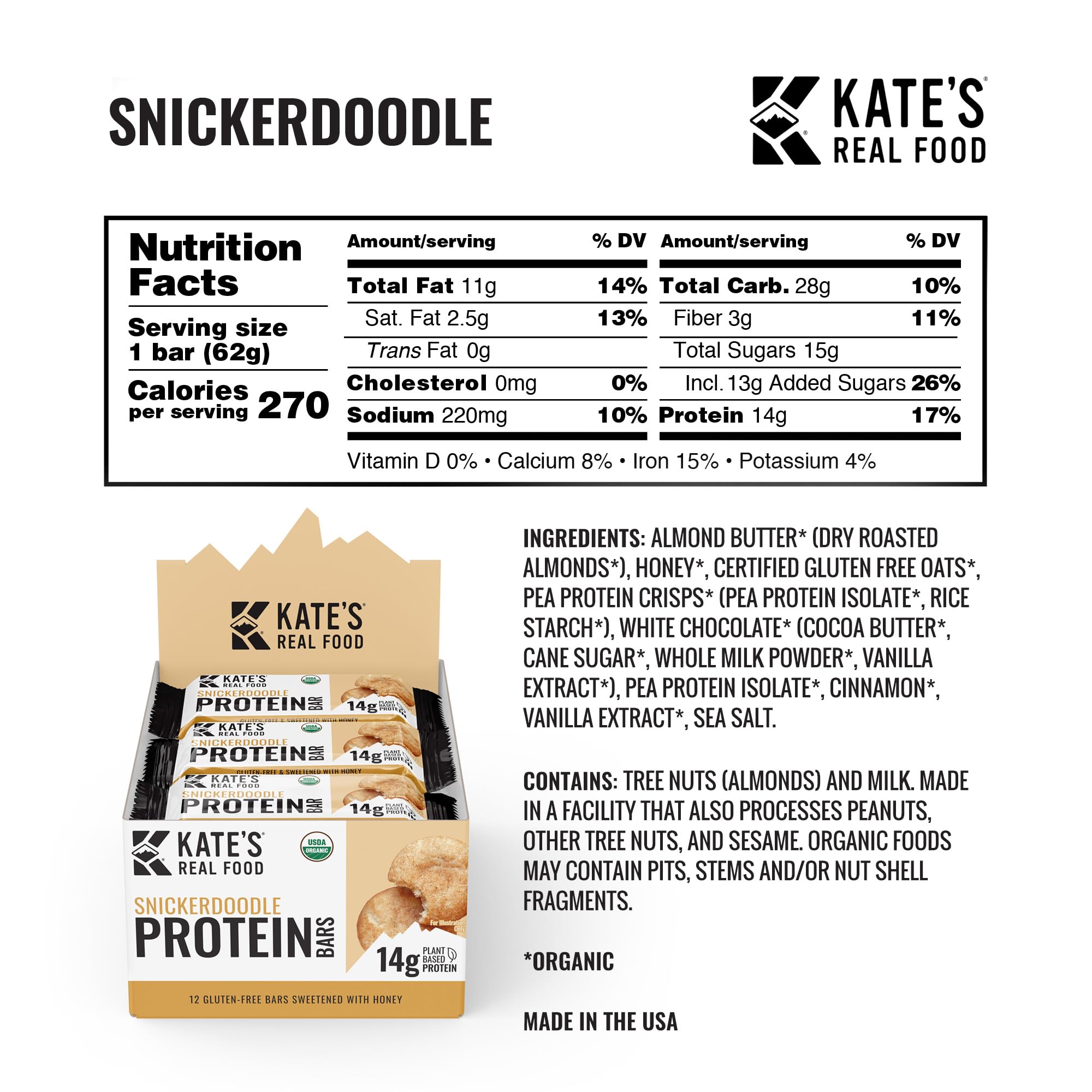 Kate's Snickerdoodle bar ingredients closeup highlighting oats and almond butter.