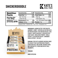 Kate's Snickerdoodle bar ingredients closeup highlighting oats and almond butter.