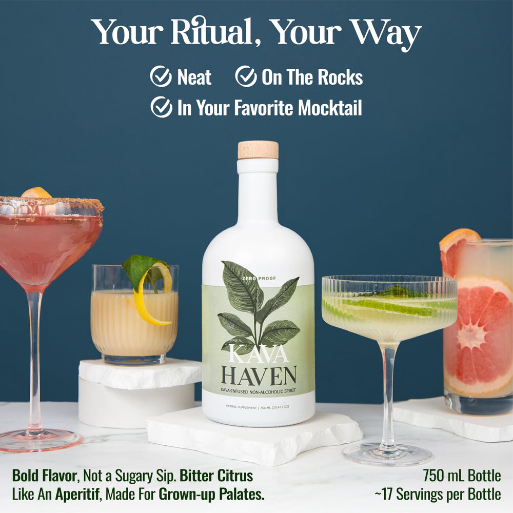 Kava Haven mocktail setup for alcohol-free gatherings