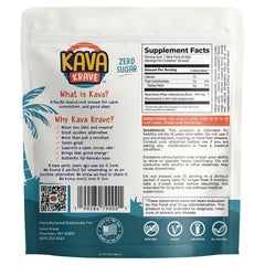 Glass with Kava Krave citrus berry after mixing boosts mood and calm energy.