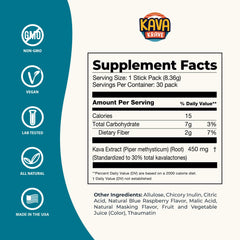 Close-up of Kava Krave citrus berry sachet for convenient daily ritual.